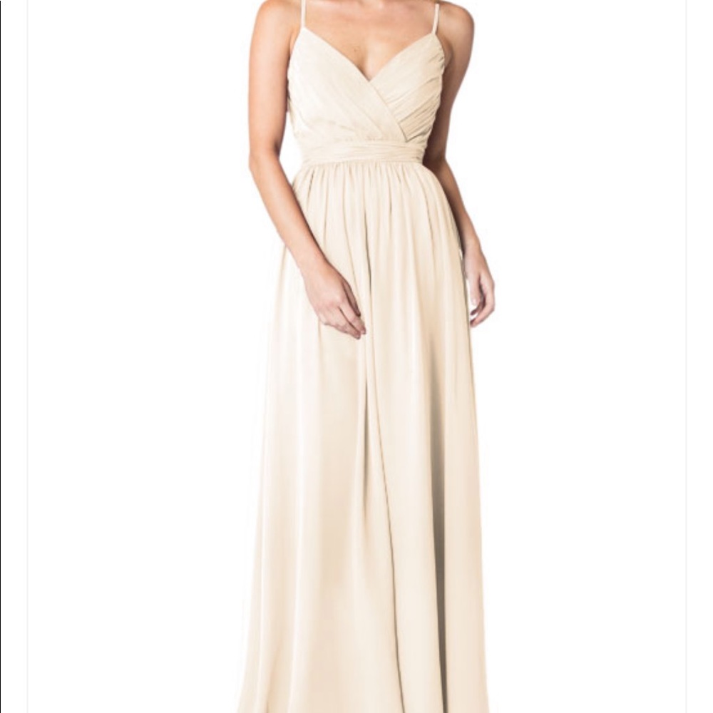 Bari Jay Beige Bridesmaid Dress